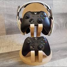 Personilised Gaming Controller Holders Headset Holders Single And Double Stand Wooden Stand Xbox Playstation Tablet Stand Gamer In 2021 Headset Holder Diy Holder Wooden Stand