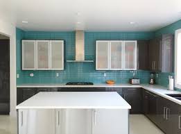 Aqua Glass Subway Tile Glass Backsplash Kitchen Contemporary Kitchen Backsplash Modern Kitchen Backsplash