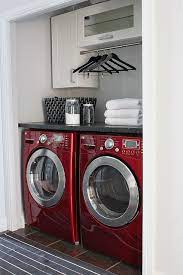 Laundryprogress02 Laundry X2f Mud Room Just Bella Justbellablog Flickr Red Washer And Dryer Laundry Room Storage Red Laundry Rooms
