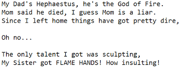 The leader of the group calls out a line from the song and the rest of the group repeats it back. Drop Your Oc S Verse For The Campfire Song From The Lightning Thief Musical Below I Ll Start Camphalfblood