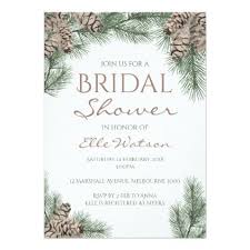 Pine Cone Bridal Shower Invitation Winter Wedding Invitation Zazzle Com Winter Wedding Invitations Winter Bridal Shower Invitations Christmas Bridal Showers