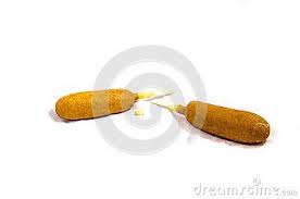 A Corn Dog Also Spelled Corndog Is A Sausage Usually A Hot Dog On A Stick That Has Been Coated In A Thick Layer Of Cornmeal B Corn Dogs Hot Dog