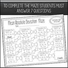Mean Absolute Deviation Maze Worksheet Maze Worksheet Worksheets Cell Membrane Coloring Worksheet