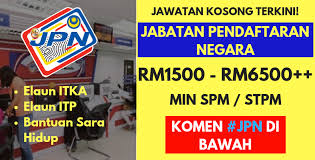 Pengambilan terkini bagi jawatankosong jabatan perpaduan negara dan integrasi nasional (jpnin) sesi 2020. Jawatan Kosong Di Jabatan Pendaftaran Negara Jpn