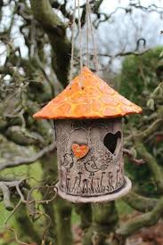 Potterstubchen Handmade Keramik Topfern Unikat Vogelhaus Gartendeko Topferarbeiten Tonskulpturen Vogelhaus