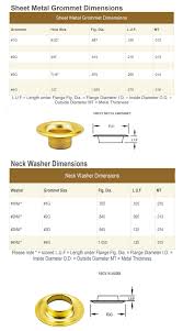 Sheet Metal Neck Washer Size Chart Grommet Mart