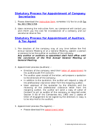 A government service agent is similar to a company agent, but instead of companies sending out representatives for various private sector matters, it is the government who sends out representatives for various public sector matters. Doc Statutory Process For Appointment Of Company Secretaries Statutory Process For Appointment Of Auditors Tax Agent Sangeeta Nisha Academia Edu