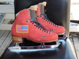 vintage riedell ice skates made in usa american flag ice