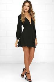 Ecstatic Harmony Black Long Sleeve Dress Black Long Sleeve Dress Casual Party Outfit Little Black Dress