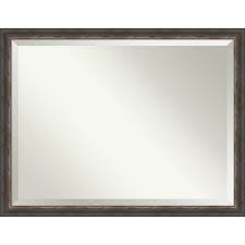 The bathroom is where you head to from your bedroom first thing in the morning to freshen up. 44 X 34 Bark Rustic Framed Bathroom Vanity Wall Mirror Charcoal Amanti Art Target