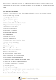 Try writing down these subjects on a sheet of paper. 100 Concept Paper Ideas By Phd Thesis Writing Ideas Issuu