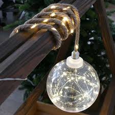 Weihnachtskugel Beleuchtet O 20cm Gross Mit Seil Zum Aufhangen Strom Spielturm Aus Holz Fur Den Garten Kaufen