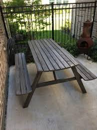Deuba wooden table bench set trestle beer folding outdoor patio set party seat. Mainstays Martis Bay Wooden Picnic Table Outdoor Gray Walmart Com Walmart Com
