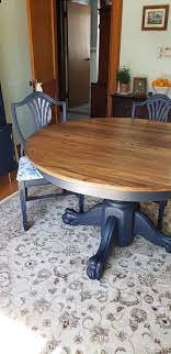 Cappuccino Table Top And Midnight Blue Base And Chairs Gorgeous Blue Dining Tables Oak Table And Chairs Refurbished Table