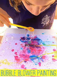Bubble Painting With Bubble Blowers Kids Love This Painting Activity Painting Activities Bubble Painting Art For Kids