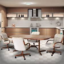 Chromcraft chairs with caster, comfortable and the plastic insert. Chromcraft C117 936 And T824 456 5pc Swivel Tilt Caster Dining Set