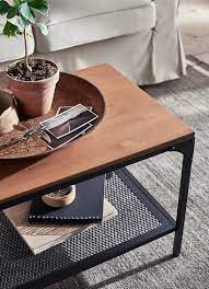 Here's what the ikea lack coffee table looks like on its own. Fjallbo Black Coffee Table 90x46 Cm Ikea