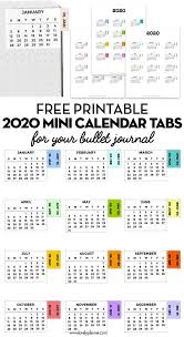 Free Printable 2020 Calendar Tabs Stickers Lovely Planner Journal Stickers Bullet Journal Printables Planner Bullet Journal