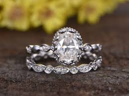 1 5 Carat Oval Moissanite Wedding Ring Sets Diamond Full Eternity Matching Band 14k Wh Wedding Rings Unique Antique Wedding Rings Sapphire Engagement Ring Blue