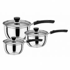 Un choix unique de casserole inox 20 cm disponible dans notre magasin. Lot De 3 Casseroles En Inox Haute Qualite Avec Couvercles En Verre Trempe 16 18 20cm