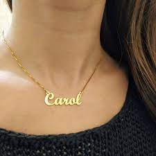 Gold Plated Nameplate Necklace Personalized Pendant Etsy Personalized Pendant Personalized Pendant Necklace Nameplate Necklace