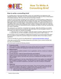 A creative brief outlines the who, where, what, when, and how of the project's deliverable. How To Write A Consulting Brief Institute For Ethical Consulting