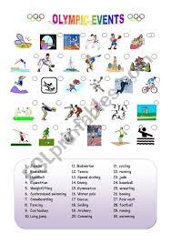Discover all the olympic sports from our complete list at olympics.com and read the latest news and watch videos from your favourite summer olympic sport discipline. Olympic Events Esl Worksheet By Mariflo
