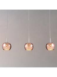 John Lewis Partners Stella 3 Light Ceiling Bar Copper Ceiling Lights Table Pendant Light Glass Ceiling Lights