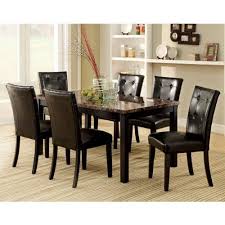 Boulder Espresso Finish Faux Marble Table Top 7piece Dining Set Continue To The Produc Dining Table In Kitchen Espresso Dining Tables Kitchen Table Settings