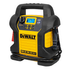 The battery can be jump started by attaching it to another car battery using jumper cables. Dewalt 1400 Peak Amp Portable Car Jump Starter With Digital Compressor Dxaej14 The Home Depot