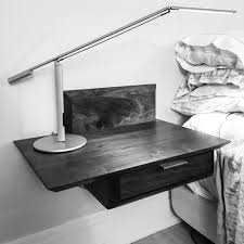 Walnut floating nightstand bedside table drawer in solid walnut mid century modern code: Walnut Floating Bedside Tables Elff Studio
