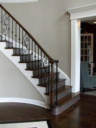 New Home Staircases Oak Craftsman And More Styles And Trends Iron Stair Railing Stairs Design Wrought Iron Staircase