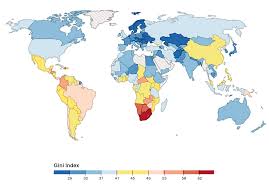 World Map Of The Gini Coefficient Index The Latest