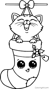 Cute baby kitten coloring pages the kitten is a new born little cat this term is used for cats under the age kittens cutest baby baby kittens sleeping kitten. Happy Cat In The Cute Stocking Coloring Page Coloringall
