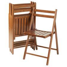 Winsome Wood Robin 4 Pc Folding Chair Set Teak Multiple Finishes Walmart Com In 2020 Wood Folding Chair Folding Chair Winsome Wood