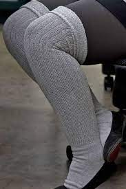 M45 Ribbed Thigh High With Roll Top Thigh Highs Thigh High Socks Socks