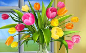Tulips 228 Pieces Tulips In Vase Flower Wallpaper Beautiful Flowers