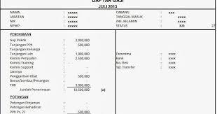 Sudah tahu contoh slip gaji karyawan perusahaan yang benar? Contoh Slip Gaji Leasing Download Kumpulan Gambar
