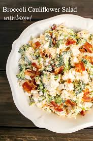 Broccoli Cauliflower Salad Low Carb Recipe The Endless Appetite