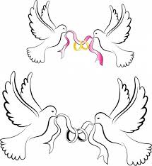 White Wedding Doves With Rings Wedding Doves Clip Art Wedding Stamp