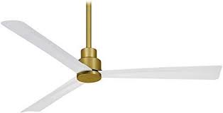 We had our electrician install a minka aire simple fan (model f787) in our master bedroom. Minka Aire F787 Sbr Whf Simple 52 Inch Protruding Mount Ceiling Fan In Soft Brass With Flat White Blades Ceiling Fan Ceiling Fan With Remote Brass Ceiling Fan
