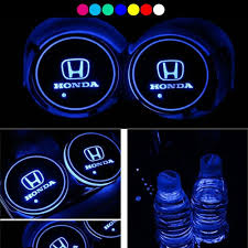2x Led Car Cup Holder Mat Pad With Usb For Honda Auto Interior Atmosphere Lights Kv Car Cup Holder Car Interior Cup Holder Coasters
