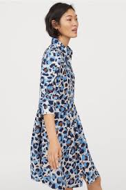 Shirt Dress Light Beige Leopard Print Ladies H M Us Knee Length Dress Dresses Long Sleeve Dress