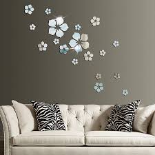 Living room diy wall ideas. 18pcs Acrylic Mirror Wall Sticker Decal For Home Living Room Bedroom Decor 3d Flower Diy Wall Decoration Silver Walmart Canada