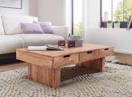 Im wohnzimmer sind naturholzmöbel ebenfalls gern gesehen. Couchtisch Mumbai Massivholz Akazie Design Wohnzimmer Tisch 110 X 60 Cm Mit 6 Schubladen Landhaus Stil Holztisch Mobel Und Schones