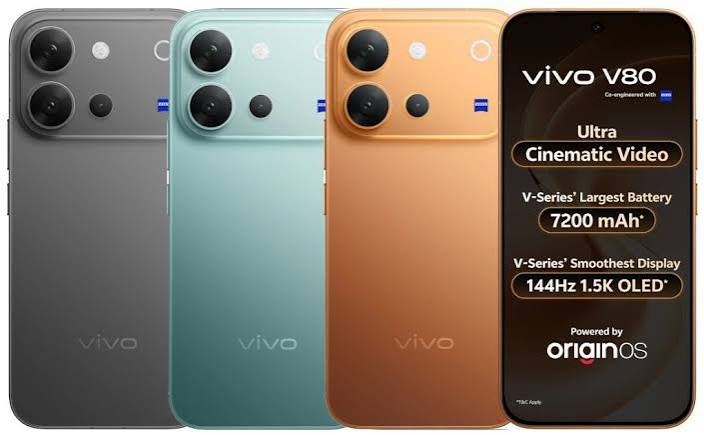 vivo V80 with 6.59″ 1.5K 144Hz AMOLED display, IP69 ratings, 7200mAh battery launched in India