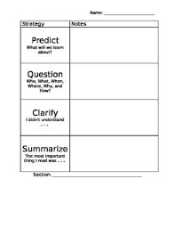 Reciprocal Teaching Graphic Organizer Reciprocal Teaching Graphic Organizers Reading Graphic Organizers