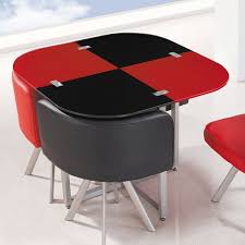 This table features a solid round top, a small storage drawer and solid legs that provide stability. Have To Have It Global Furniture Checker High Gloss Table Black And Red 162 Furniture Dining Table Global Furniture Rustic Dining Furniture