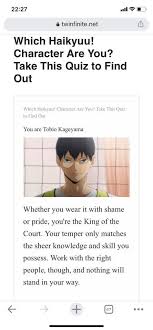This is a fanpage of the anime haikyuu. Which Character Are You I Haikyuu Hinata The Queen Facebook