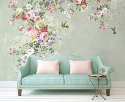 American Retro Floral Textile Wallpaper Colorful Flowers Wall Murals For Living Room Bedroom Entryway Luxur Wallpaper Decor British Home Decor Bedroom Wall Art
